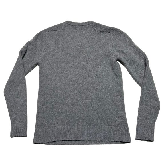 Oobe Brand Merino Wool V Neck Sweater Mens Medium Gray Italy Pullover Tight Knit - Picture 3 of 8